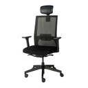 [ECO-BLK] Black frame, synchro mechanism, adjustable lumbar support & arms (optional head rest)