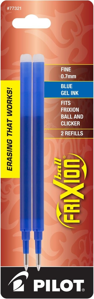 Pilot Frixion Ball, Refill, Fine PK/2 Blu