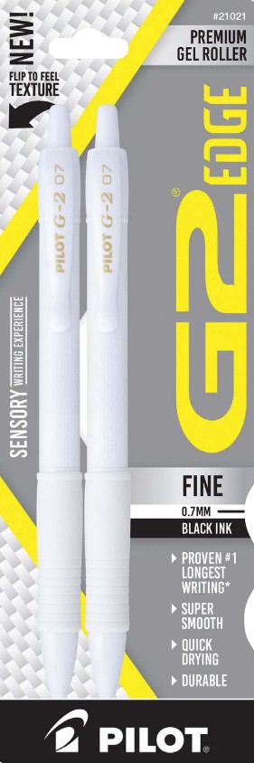 G2 Edge wht 2 pack fine Blk ink