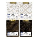 [1830] Standard Size Geometric Paperboard Clipboard w/ Gold Low Profile Clip