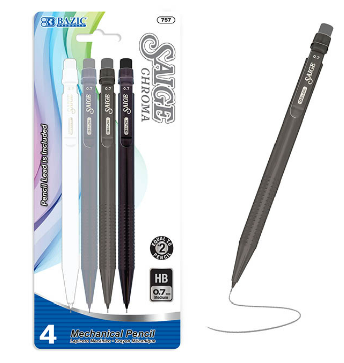 Saige Chroma 0.7 mm Mechanical Pencil (4/Pack)