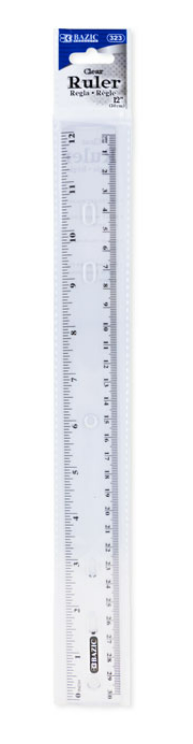 12" (30cm) Clear Ruler