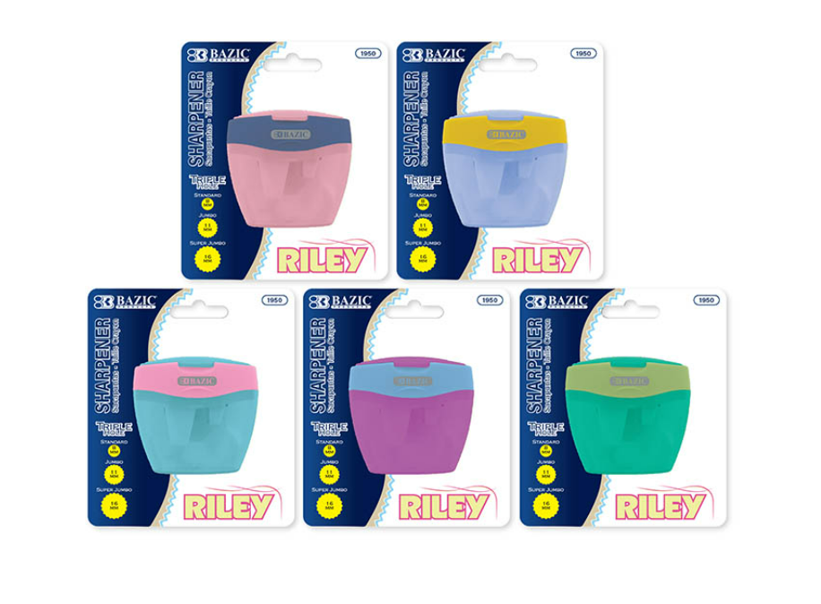 Riley Triple Hole Sharpener w/ Receptacle