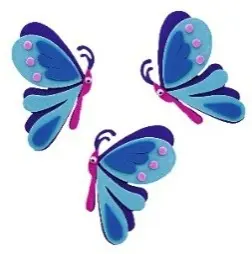 3ct. Foam Butterfly 3.8"x2.5" (9.9x6.5cm)