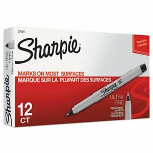 [SAN-37001B] Permanent Markers, Ultra Fine Point, Black, Dozen
