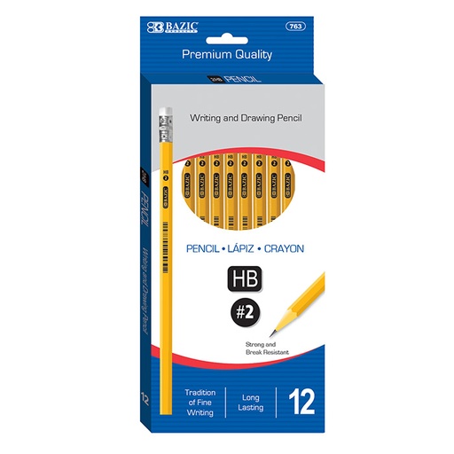 [763] Premium Yellow Pencil, Dozen