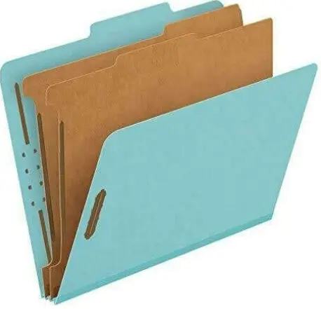 [ATL-11212] Partition Folder, Letter, Six-Sections (2 Pt), Blue, 15/Box