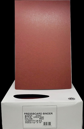 [ATL-37441] Pressboard Open End, Legal, Red, 25/Box
