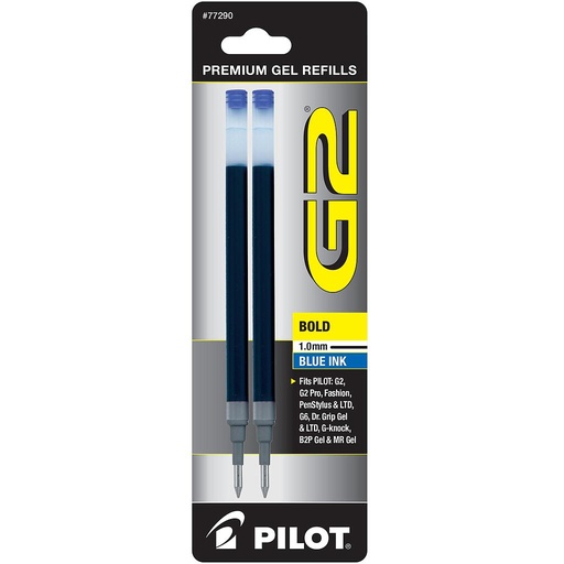 [PIL77290] G2 Blue Refill Bold, 2/Pk