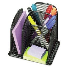 [SAF-3250BL] Onyx Mini Organizer with Three Compartments, Black, 6 x 5 1/4 x 5 1/4