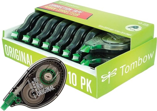 [TOM-68620] Mono Correction Tape, Non-Refillable, 1/6" x 394", White Tape, Each