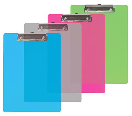 [1801] Memo Size Plastic Clipboard w/Low Profile Clip, Each