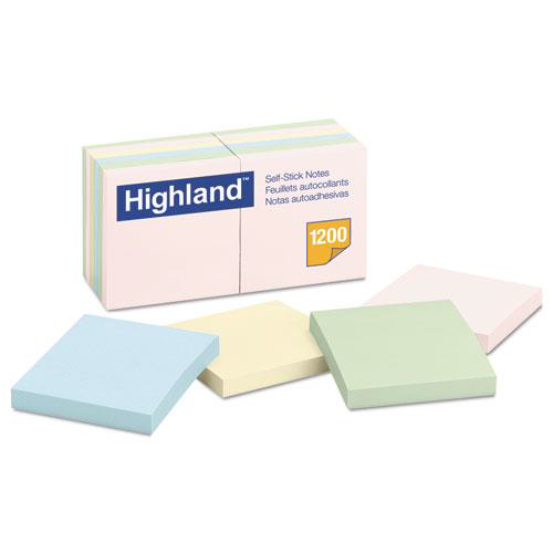 [MMM-6549A] Self-Stick Notes, 3" x 3", Assorted Pastel, 100-Sheet, 12/Pack (70071496122)