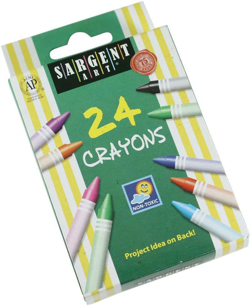 [55-0924] Crayons Colores Surtidos, 24/Pk