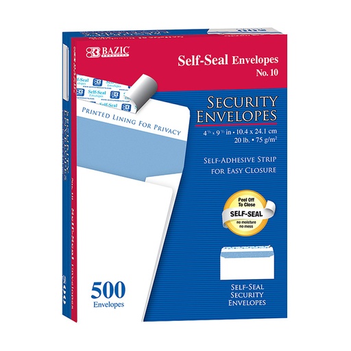 [5064] #10 Self-Seal Security Envelope, 500/Box (8220)