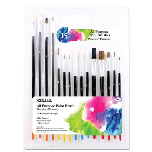 [3985] Paint Brush All Purpose (15/Pack)
