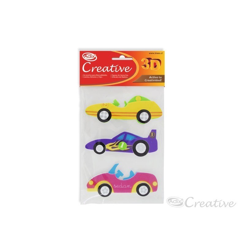 [C901018] Sticker de goma Eva medios de Transporte (3 unidades)