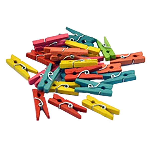 [BARR-W060C] Micro pinza de madera a color