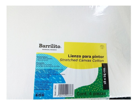 [BARR-L1824] Lienzo para pintar pequeño 7 1/4 x 9 1/2 (Canvas)