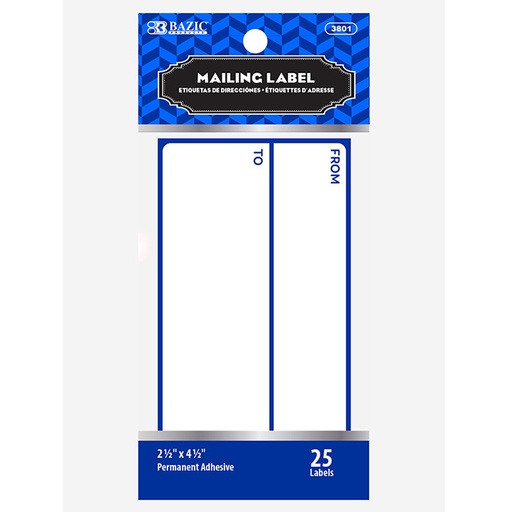 [3801] Mailing Label 2" x 4" (25/pack)