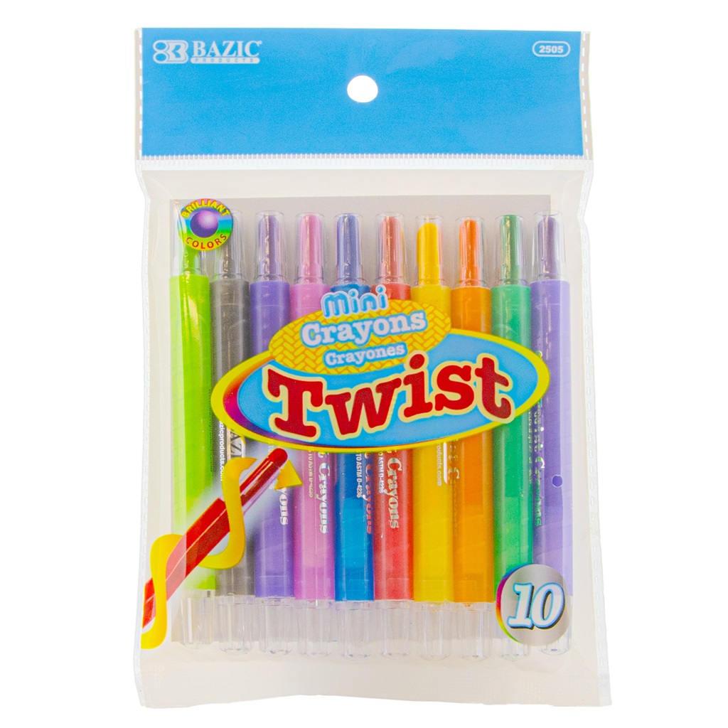 [2505] BAZIC 10 Color Mini Propelling Crayons