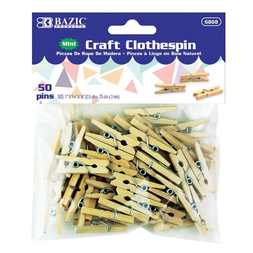 [6808] Mini Natural Clothes Pin (50/Pack)