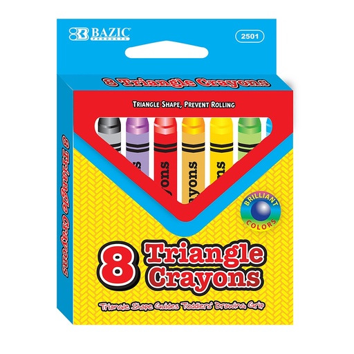 [2501] 8 Color Premium Jumbo Triangle Crayons