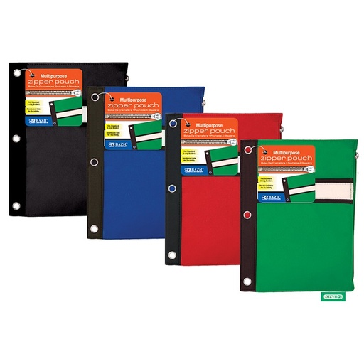 [801] Assorted Color 3-Ring Pencil Pouch