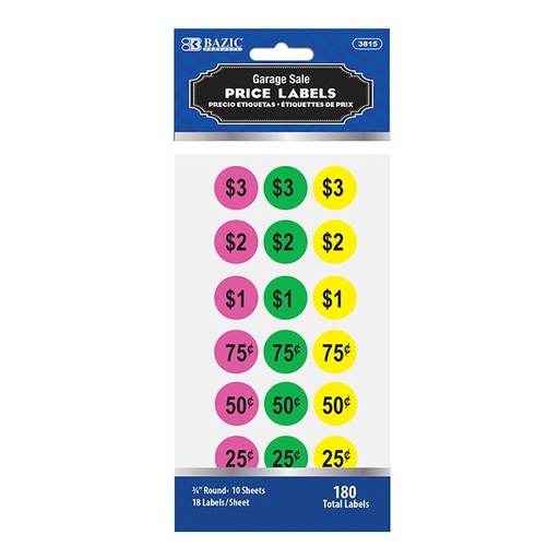 [3815] Garage Sale Label (180/Pack)