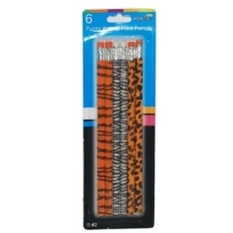 [CP17-DFMB06-48] Fuzzy Animal Print Pencils 6ct
