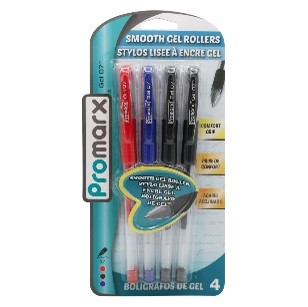 [GS01-AR7B04-48] Promarx Gel Rollers Pen 4ct Asst