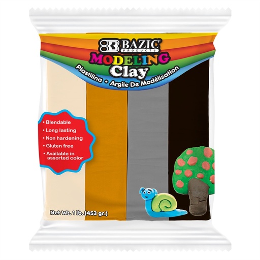 [3320] 1 lb 4 Natural/ Earth Color Modeling Clay