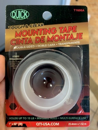 [T1606A] Clear Mounting Tape 1” x 60” (25.4mm x 1.52 m) (1 P/Blister)