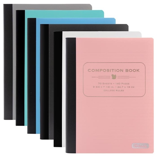 [5517] 70 Ct. Pastel Poly Cover Composition Book
