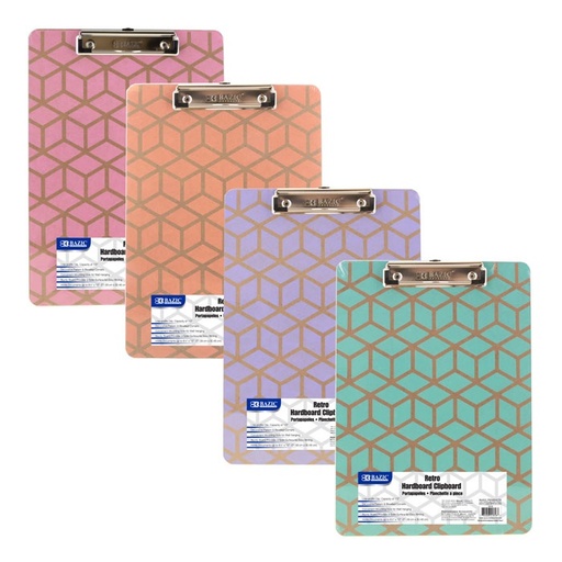[1816] Standard Size Retro Hardboard Clipboard w/ Low Profile Clip