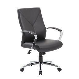 [1401VBK] Black Executive High Back Chair W/Chrome Frame