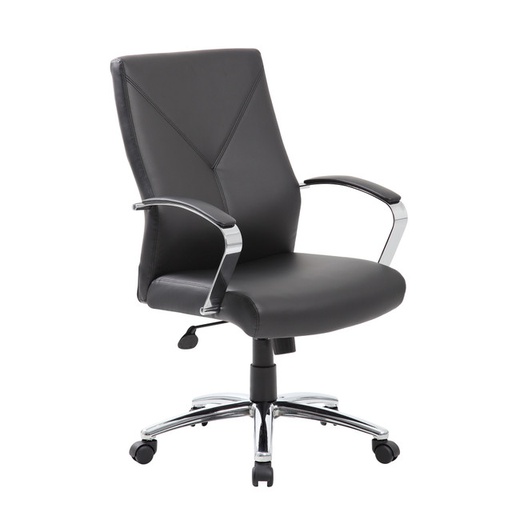 [1401VBK] Black Executive High Back Chair W/Chrome Frame