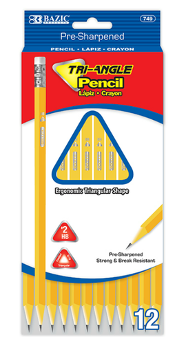 [749] #2 Triangle Yellow Pencil (12/Pack)
