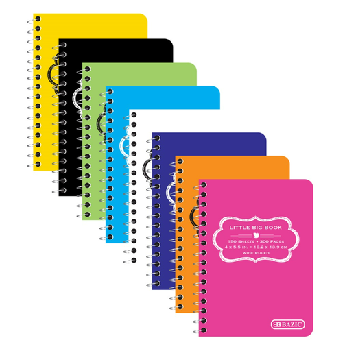 [5460] 150 Ct. 4" X 5.5" Poly Cover Spiral Fat Book