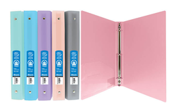 [3127] 1" Pastel Color Poly 3-Ring Binder w/ Pocket