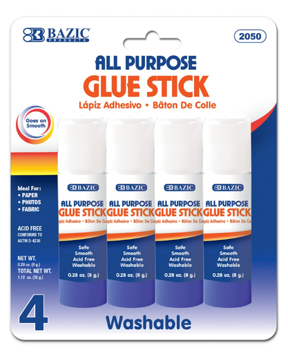 [2050] 0.28 oz (8g) Premium Glue Stick (4/Pack)