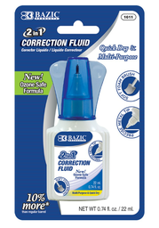 [1611] 0.74 FL OZ (22 mL) 2 in 1 Correction w/ Foam Brush Applicator & Pen Tip