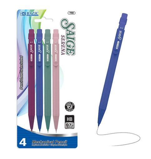 [758] Saige Serena 0.7 mm Mechanical Pencil (4/Pack)