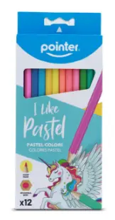 [HCP-12T-EN] COLORED PENCILS, PASTEL, HEXAGONAL, SET OF 12 COLORS
