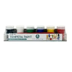 [PNT-072] Tempera Paint Set in Transparent Base Includes 6 colors Each Size: 20ml