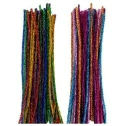 [BC-024] 40 ct Glitter Chenille Stems, Asst Colors.  Size: 11.8"