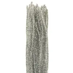 [BC-033] 25 ct Silver Chenille Stems Size: 0.24"x11.8"
