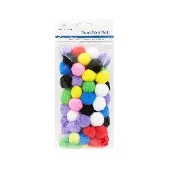 [EBP-003] 60 ct Pom-Poms, Asst Colors Size: 1.18"