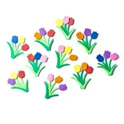 [SFM-021] 10 ct Foam Tulip Flowers, Assorted Colors, Size: 2.83" x 3.27" 