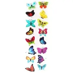 [SF-023] 16ct 3D Fancy Stickers-Butterfly, Approx. 1.37-1.78in (3.5-4.5cm),1sheet